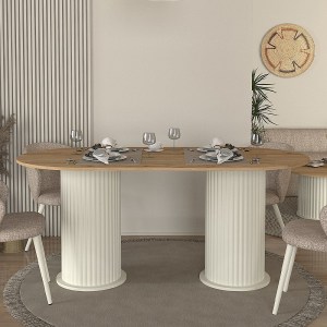 meg-GP042-0286,1-1 ΤΡΑΠΕΖΙ BOHEMA MEGAPAP ΧΡΩΜΑ IVORY - SEPET OAK 180X90X77,7ΕΚ.