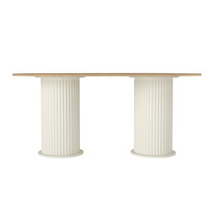 meg-GP042-0286,1-5 ΤΡΑΠΕΖΙ BOHEMA MEGAPAP ΧΡΩΜΑ IVORY - SEPET OAK 180X90X77,7ΕΚ.