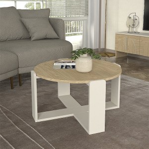 meg-GP042-0288,1-1 ΤΡΑΠΕΖΑΚΙ ΣΑΛΟΝΙΟΥ REBEL MEGAPAP ΧΡΩΜΑ ROTA OAK - SANDSTONE Ø70X38ΕΚ.