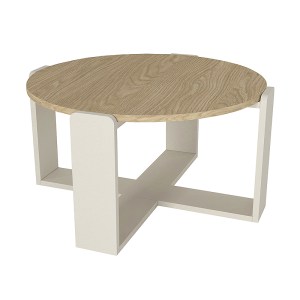 meg-GP042-0288,1-5 ΤΡΑΠΕΖΑΚΙ ΣΑΛΟΝΙΟΥ REBEL MEGAPAP ΧΡΩΜΑ ROTA OAK - SANDSTONE Ø70X38ΕΚ.