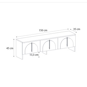 meg-GP042-0289,1-7 ΕΠΙΠΛΟ ΤΗΛΕΟΡΑΣΗΣ REBEL MEGAPAP ΧΡΩΜΑ ROTA OAK - SANDSTONE 150X35X45ΕΚ.