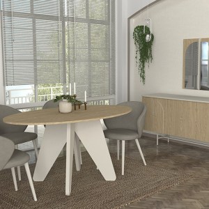 meg-GP042-0290,1-3 ΤΡΑΠΕΖΙ REBEL MEGAPAP ΧΡΩΜΑ ROTA OAK - SANDSTONE 150X90X75ΕΚ.