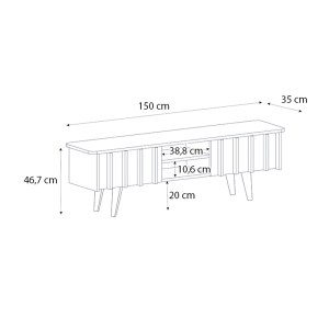 meg-GP042-0291,1-6 ΕΠΙΠΛΟ ΤΗΛΕΟΡΑΣΗΣ GEMMA MEGAPAP ΧΡΩΜΑ SEPET OAK 150X35X46,7ΕΚ.