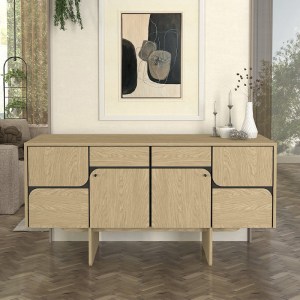 meg-GP042-0294,1-0 ΜΠΟΥΦΕΣ LAVA MEGAPAP ΧΡΩΜΑ ROTA OAK - ΑΝΘΡΑΚΙ 150X44,6X76ΕΚ.