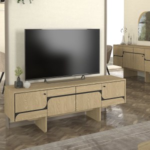 meg-GP042-0296,1-2 ΕΠΙΠΛΟ ΤΗΛΕΟΡΑΣΗΣ LAVA MEGAPAP ΧΡΩΜΑ ROTA OAK - ΑΝΘΡΑΚΙ 150X35X51,3ΕΚ.