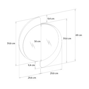 meg-GP042-0298,1-5 ΚΑΘΡΕΠΤΗΣ ΤΟΙΧΟΥ SEVILLA ΜEGAPAP ΧΡΩΜΑ SANDSTONE - TRAVERTINE 59,2X2,2X69ΕΚ.