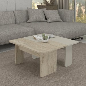 meg-GP042-0300,1-0 ΤΡΑΠΕΖΑΚΙ ΣΑΛΟΝΙΟΥ ΣΕΤ 2ΤΜΧ SEVILLA MEGAPAP ΧΡΩΜΑ SANDSTONE - TRAVERTINE 75X75X37,4ΕΚ.