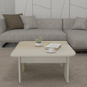 meg-GP042-0300,1-1 ΤΡΑΠΕΖΑΚΙ ΣΑΛΟΝΙΟΥ ΣΕΤ 2ΤΜΧ SEVILLA MEGAPAP ΧΡΩΜΑ SANDSTONE - TRAVERTINE 75X75X37,4ΕΚ.