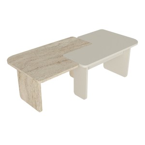 meg-GP042-0300,1-5 ΤΡΑΠΕΖΑΚΙ ΣΑΛΟΝΙΟΥ ΣΕΤ 2ΤΜΧ SEVILLA MEGAPAP ΧΡΩΜΑ SANDSTONE - TRAVERTINE 75X75X37,4ΕΚ.
