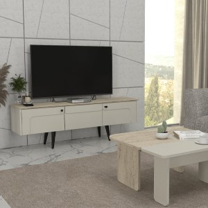 meg-GP042-0301,1-3 ΕΠΙΠΛΟ ΤΗΛΕΟΡΑΣΗΣ SEVILLA MEGAPAP ΧΡΩΜΑ SANDSTONE - TRAVERTINE 150X35X45,6ΕΚ.