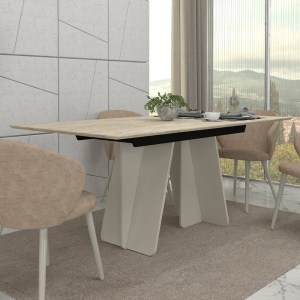 meg-GP042-0302,1-1 ΤΡΑΠΕΖΙ SEVILLA MEGAPAP ΧΡΩΜΑ SANDSTONE - TRAVERTINE 180X90X75ΕΚ.