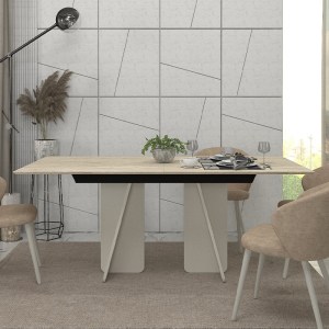meg-GP042-0302,1-2 ΤΡΑΠΕΖΙ SEVILLA MEGAPAP ΧΡΩΜΑ SANDSTONE - TRAVERTINE 180X90X75ΕΚ.