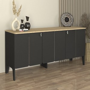 meg-GP042-0303,1-2 ΜΠΟΥΦΕΣ PEDRO MEGAPAP ΧΡΩΜΑ ΑΝΘΡΑΚΙ - ROTA OAK 150X45X75ΕΚ.