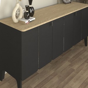 meg-GP042-0303,1-3 ΜΠΟΥΦΕΣ PEDRO MEGAPAP ΧΡΩΜΑ ΑΝΘΡΑΚΙ - ROTA OAK 150X45X75ΕΚ.