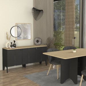 meg-GP042-0303,1-4 ΜΠΟΥΦΕΣ PEDRO MEGAPAP ΧΡΩΜΑ ΑΝΘΡΑΚΙ - ROTA OAK 150X45X75ΕΚ.