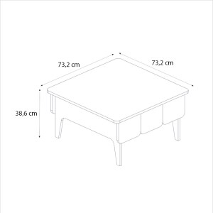 meg-GP042-0304,1-7 ΤΡΑΠΕΖΑΚΙ ΣΑΛΟΝΙΟΥ PEDRO MEGAPAP ΧΡΩΜΑ ΑΝΘΡΑΚΙ - ROTA OAK 73,2X73,2X38,6ΕΚ.