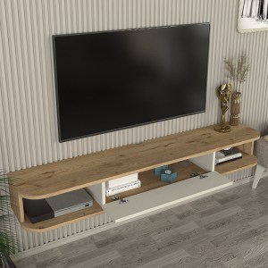 meg-GP042-0306,1-1 ΕΠΙΠΛΟ ΤΗΛΕΟΡΑΣΗΣ ΕΠΙΤΟΙΧΙΟ CROSS MEGAPAP ΜΕ LED ΧΡΩΜΑ SEPET OAK - SANDSTONE 150X29,6X19,2ΕΚ.