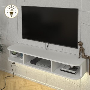 meg-GP042-0307,1-0 ΕΠΙΠΛΟ ΤΗΛΕΟΡΑΣΗΣ ΕΠΙΤΟΙΧΙΟ BASK MEGAPAP ΜΕ LED ΧΡΩΜΑ ΛΕΥΚΟ 120X29,6X19,2ΕΚ.