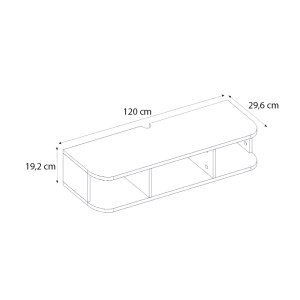 meg-GP042-0307,1-5 ΕΠΙΠΛΟ ΤΗΛΕΟΡΑΣΗΣ ΕΠΙΤΟΙΧΙΟ BASK MEGAPAP ΜΕ LED ΧΡΩΜΑ ΛΕΥΚΟ 120X29,6X19,2ΕΚ.