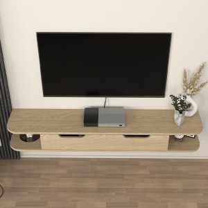 meg-GP042-0308,1-3 ΕΠΙΠΛΟ ΤΗΛΕΟΡΑΣΗΣ ΕΠΙΤΟΙΧΙΟ NOLAND MEGAPAP ΜΕ LED ΧΡΩΜΑ ROTA OAK 150X35X19,2ΕΚ.