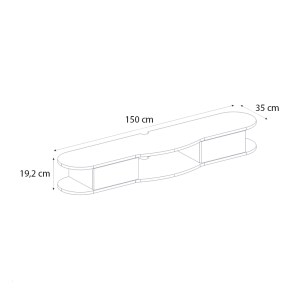 meg-GP042-0309,1-6 ΕΠΙΠΛΟ ΤΗΛΕΟΡΑΣΗΣ ΕΠΙΤΟΙΧΙΟ PERK MEGAPAP ΜΕ LED ΧΡΩΜΑ ΑΝΘΡΑΚΙ - SEPET OAK 150X35X19,2ΕΚ.