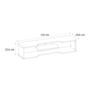 meg-GP042-0310,1-5 ΕΠΙΠΛΟ ΤΗΛΕΟΡΑΣΗΣ ΕΠΙΤΟΙΧΙΟ PERRY MEGAPAP ΧΡΩΜΑ ΛΕΥΚΟ 120X29,6X25,6ΕΚ.