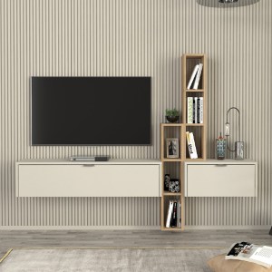 meg-GP042-0311,1-0 ΣΥΝΘΕΣΗ ΤΗΛΕΟΡΑΣΗΣ ΕΠΙΤΟΙΧΙΑ EDGAR ΧΡΩΜΑ SANDSTONE - SEPET OAK 198,4X29,6X148,5ΕΚ.