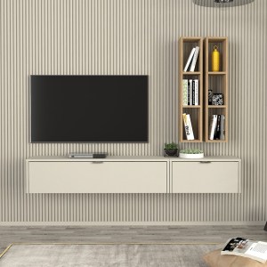 meg-GP042-0311,1-1 ΣΥΝΘΕΣΗ ΤΗΛΕΟΡΑΣΗΣ ΕΠΙΤΟΙΧΙΑ EDGAR ΧΡΩΜΑ SANDSTONE - SEPET OAK 198,4X29,6X148,5ΕΚ.