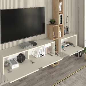 meg-GP042-0311,1-2 ΣΥΝΘΕΣΗ ΤΗΛΕΟΡΑΣΗΣ ΕΠΙΤΟΙΧΙΑ EDGAR ΧΡΩΜΑ SANDSTONE - SEPET OAK 198,4X29,6X148,5ΕΚ.