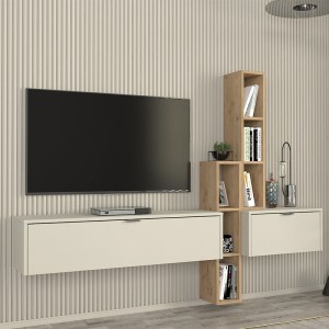 meg-GP042-0311,1-3 ΣΥΝΘΕΣΗ ΤΗΛΕΟΡΑΣΗΣ ΕΠΙΤΟΙΧΙΑ EDGAR ΧΡΩΜΑ SANDSTONE - SEPET OAK 198,4X29,6X148,5ΕΚ.