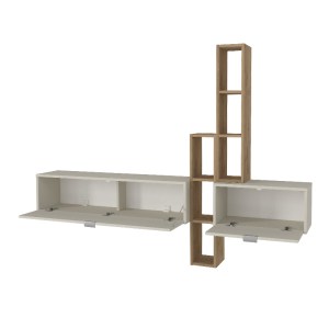 meg-GP042-0311,1-6 ΣΥΝΘΕΣΗ ΤΗΛΕΟΡΑΣΗΣ ΕΠΙΤΟΙΧΙΑ EDGAR ΧΡΩΜΑ SANDSTONE - SEPET OAK 198,4X29,6X148,5ΕΚ.