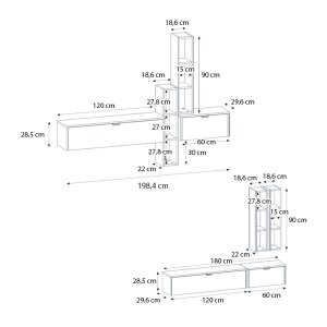 meg-GP042-0311,1-9 ΣΥΝΘΕΣΗ ΤΗΛΕΟΡΑΣΗΣ ΕΠΙΤΟΙΧΙΑ EDGAR ΧΡΩΜΑ SANDSTONE - SEPET OAK 198,4X29,6X148,5ΕΚ.