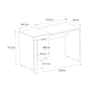 meg-GP042-0312,1-6 ΓΡΑΦΕΙΟ ΕΡΓΑΣΙΑΣ DARIO MEGAPAP ΧΡΩΜΑ SEPET OAK - ΛΕΥΚΟ 120X60X73,2ΕΚ.