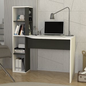 meg-GP042-0313,1-0 ΓΡΑΦΕΙΟ ΕΡΓΑΣΙΑΣ GEMINI MEGAPAP ΧΡΩΜΑ ΑΝΘΡΑΚΙ - ΛΕΥΚΟ 121,8X59,6X131,8ΕΚ.