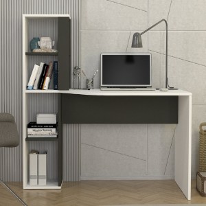 meg-GP042-0313,1-1 ΓΡΑΦΕΙΟ ΕΡΓΑΣΙΑΣ GEMINI MEGAPAP ΧΡΩΜΑ ΑΝΘΡΑΚΙ - ΛΕΥΚΟ 121,8X59,6X131,8ΕΚ.