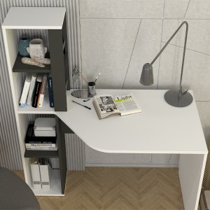 meg-GP042-0313,1-2 ΓΡΑΦΕΙΟ ΕΡΓΑΣΙΑΣ GEMINI MEGAPAP ΧΡΩΜΑ ΑΝΘΡΑΚΙ - ΛΕΥΚΟ 121,8X59,6X131,8ΕΚ.