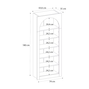 meg-GP042-0314,1-5 ΒΙΒΛΙΟΘΗΚΗ VOILA MEGAPAP ΧΡΩΜΑ ΛΕΥΚΟ 74X35X180ΕΚ.