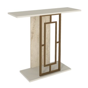 meg-GP042-0316,1-4 ΚΟΝΣΟΛΑ ALDERAS MEGAPAP ΧΡΩΜΑ ΛΕΥΚΟ - TRAVERTINE - ΧΡΥΣΟ 90X29,6X76,8ΕΚ.