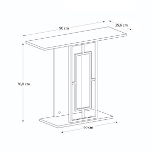 meg-GP042-0316,1-5 ΚΟΝΣΟΛΑ ALDERAS MEGAPAP ΧΡΩΜΑ ΛΕΥΚΟ - TRAVERTINE - ΧΡΥΣΟ 90X29,6X76,8ΕΚ.