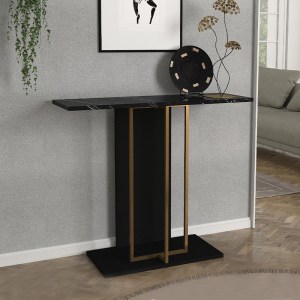 meg-GP042-0317,1-0 ΚΟΝΣΟΛΑ BRANDY MEGAPAP ΧΡΩΜΑ ΜΑΥΡΟ - ΜΑΥΡΟ ΕΦΕ ΜΑΡΜΑΡΟΥ - ΧΡΥΣΟ 90X29,6X76,8ΕΚ.