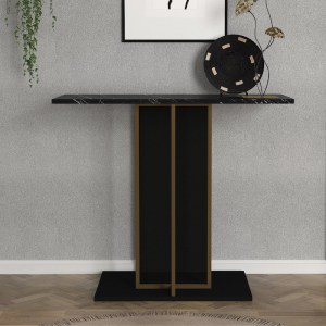 meg-GP042-0317,1-1 ΚΟΝΣΟΛΑ BRANDY MEGAPAP ΧΡΩΜΑ ΜΑΥΡΟ - ΜΑΥΡΟ ΕΦΕ ΜΑΡΜΑΡΟΥ - ΧΡΥΣΟ 90X29,6X76,8ΕΚ.