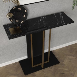 meg-GP042-0317,1-2 ΚΟΝΣΟΛΑ BRANDY MEGAPAP ΧΡΩΜΑ ΜΑΥΡΟ - ΜΑΥΡΟ ΕΦΕ ΜΑΡΜΑΡΟΥ - ΧΡΥΣΟ 90X29,6X76,8ΕΚ.