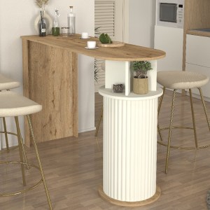 meg-GP042-0321,1-0 ΤΡΑΠΕΖΙ ΜΠΑΡ BOHEMA MEGAPAP ΧΡΩΜΑ SEPET OAK - IVORY 150X51,6X101,8ΕΚ.