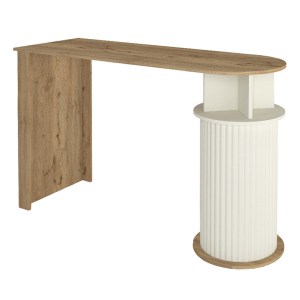 meg-GP042-0321,1-4 ΤΡΑΠΕΖΙ ΜΠΑΡ BOHEMA MEGAPAP ΧΡΩΜΑ SEPET OAK - IVORY 150X51,6X101,8ΕΚ.