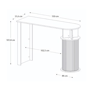 meg-GP042-0321,1-5 ΤΡΑΠΕΖΙ ΜΠΑΡ BOHEMA MEGAPAP ΧΡΩΜΑ SEPET OAK - IVORY 150X51,6X101,8ΕΚ.