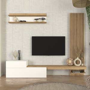 meg-GP042-0322,1-0 ΣΥΝΘΕΣΗ ΤΗΛΕΟΡΑΣΗΣ DUMONT MEGAPAP ΧΡΩΜΑ ΛΕΥΚΟ - SEPET OAK 240X36,8X200ΕΚ.