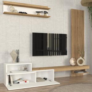 meg-GP042-0322,1-3 ΣΥΝΘΕΣΗ ΤΗΛΕΟΡΑΣΗΣ DUMONT MEGAPAP ΧΡΩΜΑ ΛΕΥΚΟ - SEPET OAK 240X36,8X200ΕΚ.