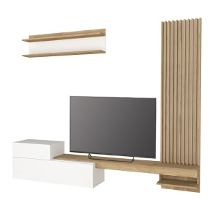 meg-GP042-0322,1-4 ΣΥΝΘΕΣΗ ΤΗΛΕΟΡΑΣΗΣ DUMONT MEGAPAP ΧΡΩΜΑ ΛΕΥΚΟ - SEPET OAK 240X36,8X200ΕΚ.