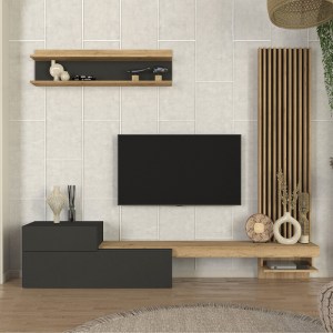 meg-GP042-0322,2-0 ΣΥΝΘΕΣΗ ΤΗΛΕΟΡΑΣΗΣ DUMONT MEGAPAP ΧΡΩΜΑ ΑΝΘΡΑΚΙ - SEPET OAK 240X36,8X200ΕΚ.