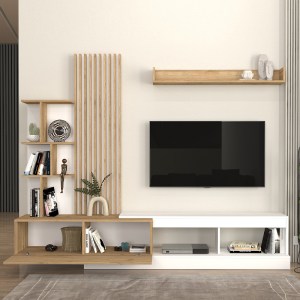 meg-GP042-0323,1-1 ΣΥΝΘΕΣΗ ΤΗΛΕΟΡΑΣΗΣ VERMONT MEGAPAP ΧΡΩΜΑ ΛΕΥΚΟ - SEPET OAK 240X40X192ΕΚ.